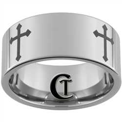 12mm Pipe Tungsten Carbide Religious Cross Design