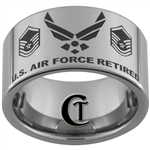 12mm Pipe Tungsten Carbide U.S. Air Force Retired Master Sergeant Design.