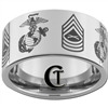 12mm Pipe Tungsten Carbide Multiple Marines Symbol & Master Sergeant Rank Design.