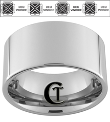 12mm Pipe Tungsten Carbide Veterans Design with a polished finish.