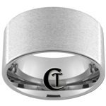 12mm Tungsten Carbide Pipe Stone Finish Ring