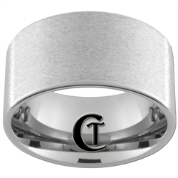 12mm Tungsten Carbide Pipe Stone Finish Ring