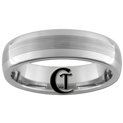 6mm Dome Tungsten Carbide Satin Center Ring