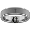 6mm Pipe One-Step Matte Finish Tungsten Carbide Cross Design Ring