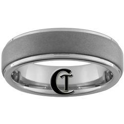 6mm Pipe One-Step Matte Finish Tungsten Carbide Ring