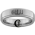 6mm One Step Pipe Satin Tungsten Carbide Custom Ring Design