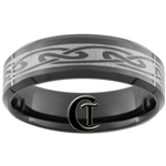 **Clearance** 7mm Black Beveled Tungsten Carbide Celtic Design - Limited Sizes