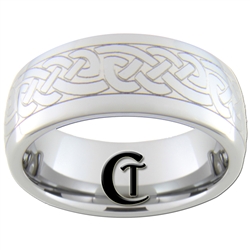 **Clearance** 8mm Dome Tungsten Carbide Celtic Design - Sizes 8 1/2