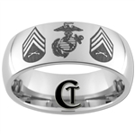 CLEARANCE 8mm Dome Tungsten Carbide Marines Design.