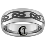 **Clearance** 8mm Dome Tungsten Carbide Celtic Design - Limited Sizes