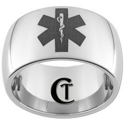 **Clearance** 12mm Dome Tungsten Carbide Paramedic Design - Sizes 10 1/2