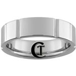 **Clearance** 7mm Side Grooved Pipe Tungsten Carbide Ring - Size 13