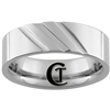 **Clearance** 7mm Horizontal Grooved Pipe Tungsten Carbide Ring -Limited Sizes - 9