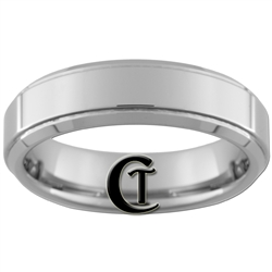 **Clearance** 6mm Beveled 1 Step Tungsten Carbide Ring - Size 9