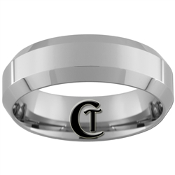 **Clearance** 7mm Beveled Tungsten Carbide Ring - Sizes 10, 12 1/2