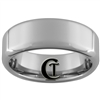 **Clearance** 8mm Rounded Beveled Tungsten Carbide Ring - Size 9 1/2