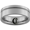 **Clearance** 8mm Pipe Side Grooved Tungsten Carbide Ring -Limited Sizes