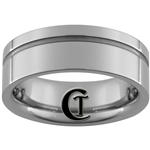 **Clearance** 8mm Pipe Side Grooved Tungsten Carbide Ring -Limited Sizes