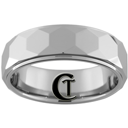 **Clearance** 7mm 1-Step Pipe Tungsten Carbide Faceted Design -Size 9