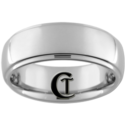 **Clearance** 8mm 1-Step Dome Tungsten Carbide Ring -Sizes 7, 9 1/2