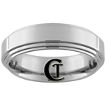 **Clearance** 7mm Pipe 2-Step Tungsten Carbide Ring - Sizes 9, 10