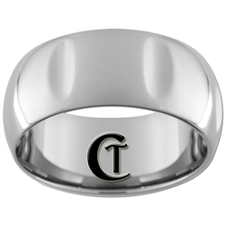 **Clearance** 10mm Side Grooved Dome Tungsten Carbide Ring - Size 10