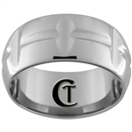 **Clearance** 10mm Side Grooved Dome Tungsten Carbide Ring - Size 10