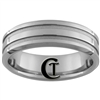 **Clearance** 7mm Beveled 2-Grooved Tungsten Carbide Ring -Limited Sizes - 10