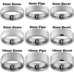 Build Your Own Custom Tungsten Carbide Ring With Outside Engraving