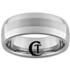 8mm Dome With Satin Finish Center Tungsten Carbide Band Ring