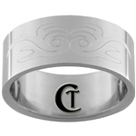 10mm Pipe Stainless Steel Satin Finish Tribal Design Ring - Limited Sizes