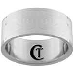 10mm Pipe Stainless Steel Satin Finish Tribal Design Ring - Limited Sizes