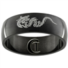 8mm Black Dome Stainless Steel Dragon Design Ring - Sizes 9, 11, 14