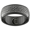 8mm Black Dome Stainless Steel Celtic Design Ring - Sizes 10 & 11