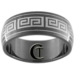 8mm Black Dome Stainless Steel Celtic Design Ring - Sizes 7 1/2, 8 1/2, 9, 10