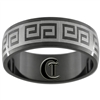 8mm Black Dome Stainless Steel Celtic Design Ring - Sizes 8 1/2, 9, 10, 12 1/2