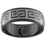 8mm Black Dome Stainless Steel Celtic Design Ring - Sizes 8 1/2, 9, 10, 12 1/2