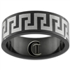 8mm Black Pipe Stainless Steel Celtic Design Ring - Sizes 10, 10 1/2