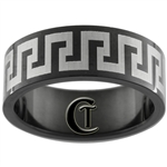 8mm Black Pipe Stainless Steel Celtic Design Ring - Sizes 10, 10 1/2