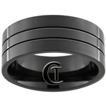 10mm Black Pipe with 2-Grooves Stainless Steel Ring - Limited Sizes