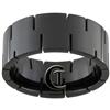 9mm Black Pipe with Cut Grooves Stainless Steel Ring - Limited Sizes