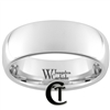 8mm Dome White Tungsten Carbide Polished Ring