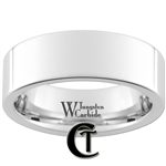 8mm Pipe White Tungsten Carbide Polished Ring