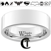 8mm Pipe White Tungsten Carbide Polished Ring Custom Laser Design