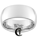 10mm Dome White Tungsten Carbide Polished Ring