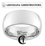 10mm Dome White Tungsten Carbide Louisiana Ghostbusters Design