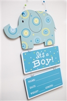 "It's A Boy" Elephant Door Hanger