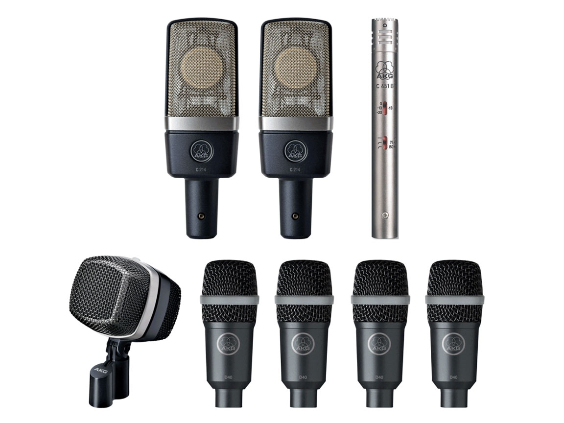 AKG Drum Set Premium - D12VR, C451, 2xC214, 4xD40 Microphone
