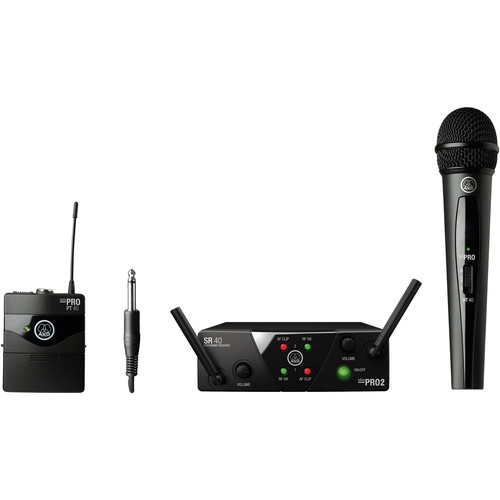 AKG WMS40 Mini Wireless Handheld & Bodypack Dual System (Channels A & C)