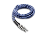 Hosa 3GT-18C1 - Cloth-Woven Guitar Cables - BLU/WHT/BLK - 18 ft.
